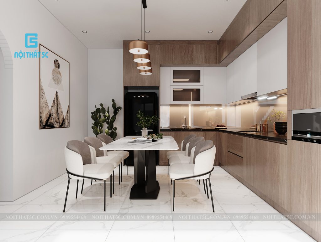 Thiết kế nhà bếp phong cách hiện đại tạo cảm giác sang trọng