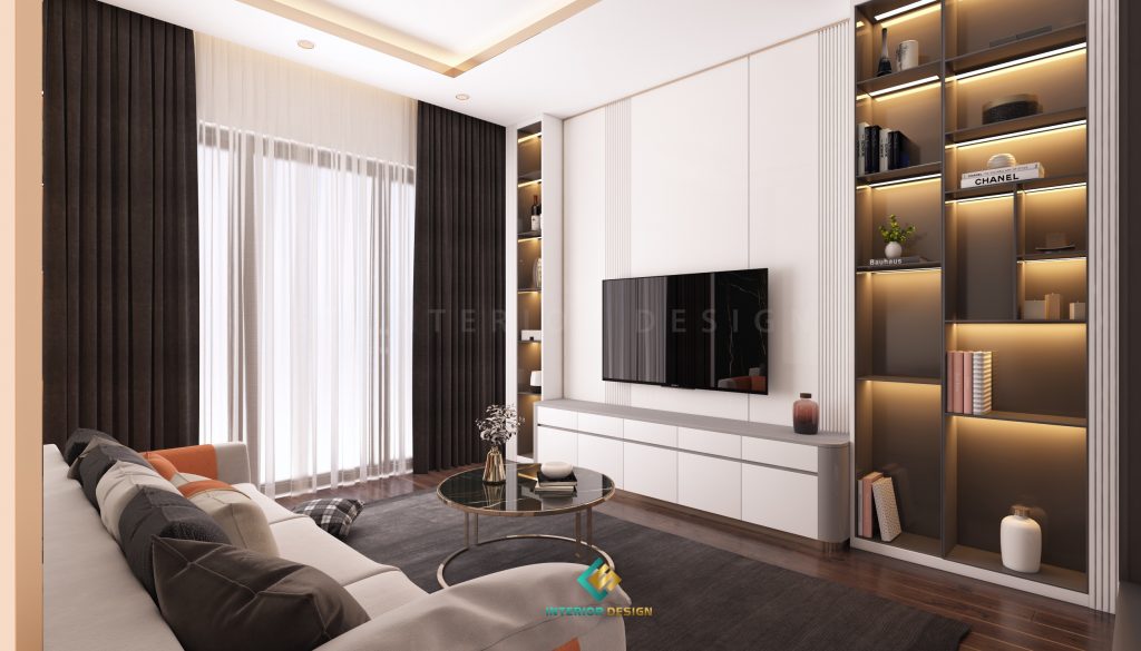 Thiết kế nội thất nhà đẹp với phòng khách có ánh sáng tốt