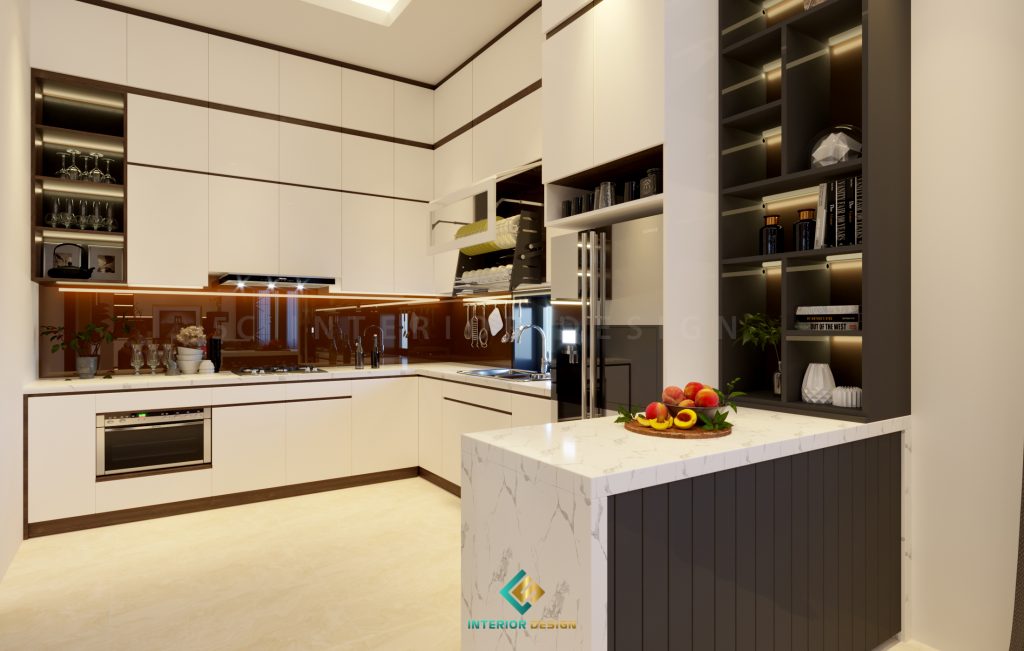 Tủ bếp kịch trần giúp tối ưu công năng sử dụng