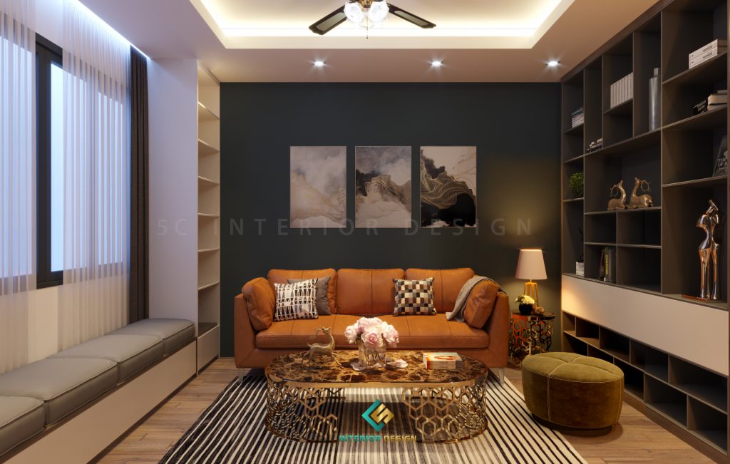 Thiết kế phòng khách đẹp với đồ nội thất có kích thước vừa vặn