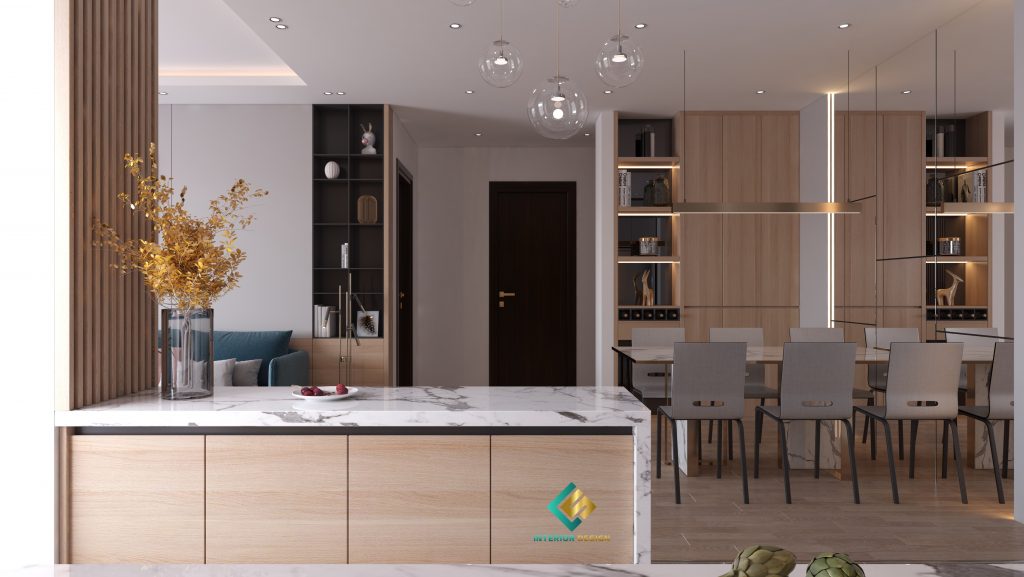 Bàn đảo bếp dần trở lên quen thuộc với căn bếp của gia đình Việt