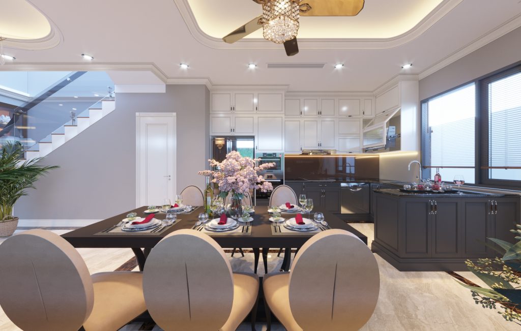 Phòng bếp biệt thư phong cách hiện đại