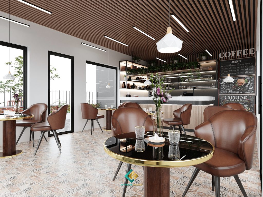 Thiết kế quán cafe hiện đại với đa dạng khu vực cho khách