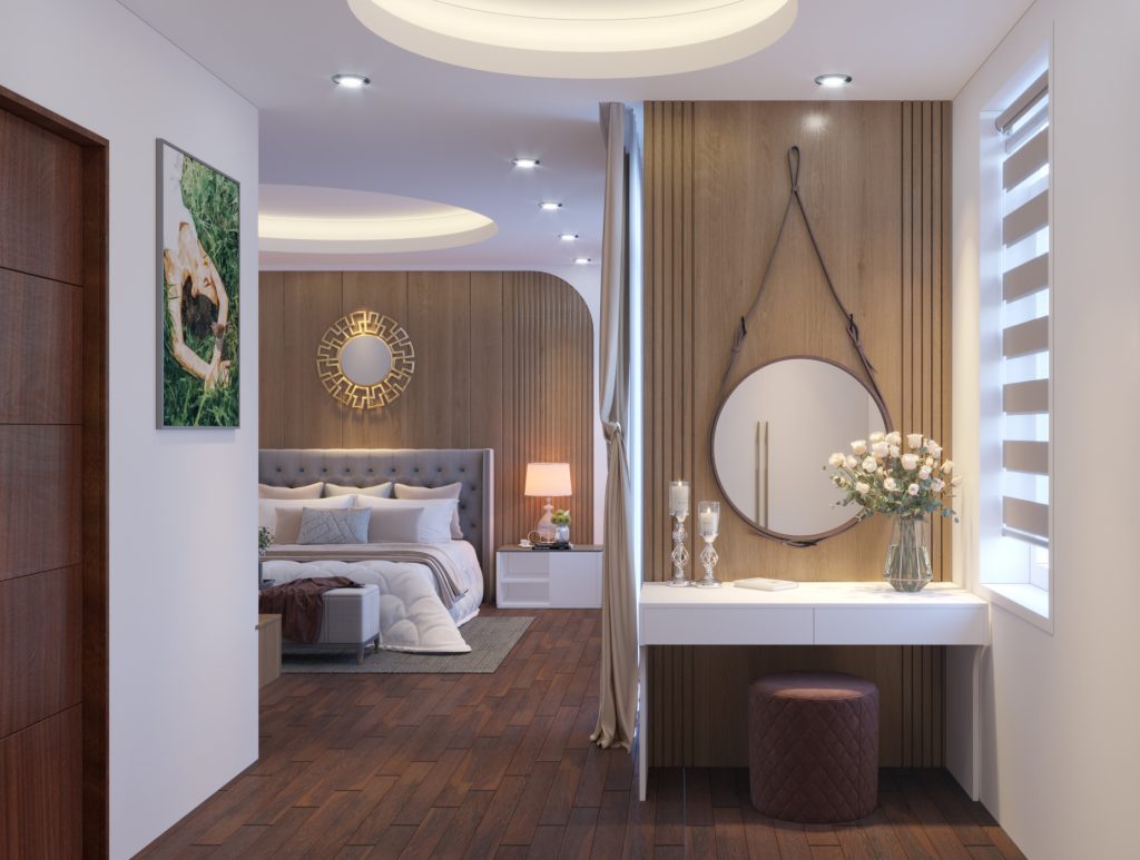 Bàn trang điểm phong cách hiện đại phù hợp với đa dạng không gian sống