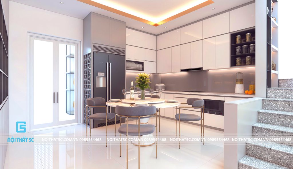 Thiết kế tủ bếp trẻ trung và hiện đại lại tiết kiệm không gian