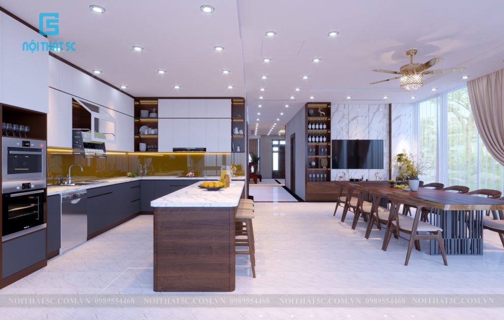 Căn bếp có sự hài hòa với tổng thể không gian