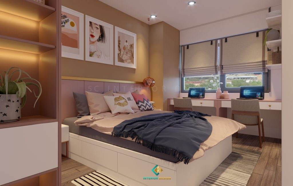 Giường ngủ bằng chất liệu gỗ chắc chắn, an toàn