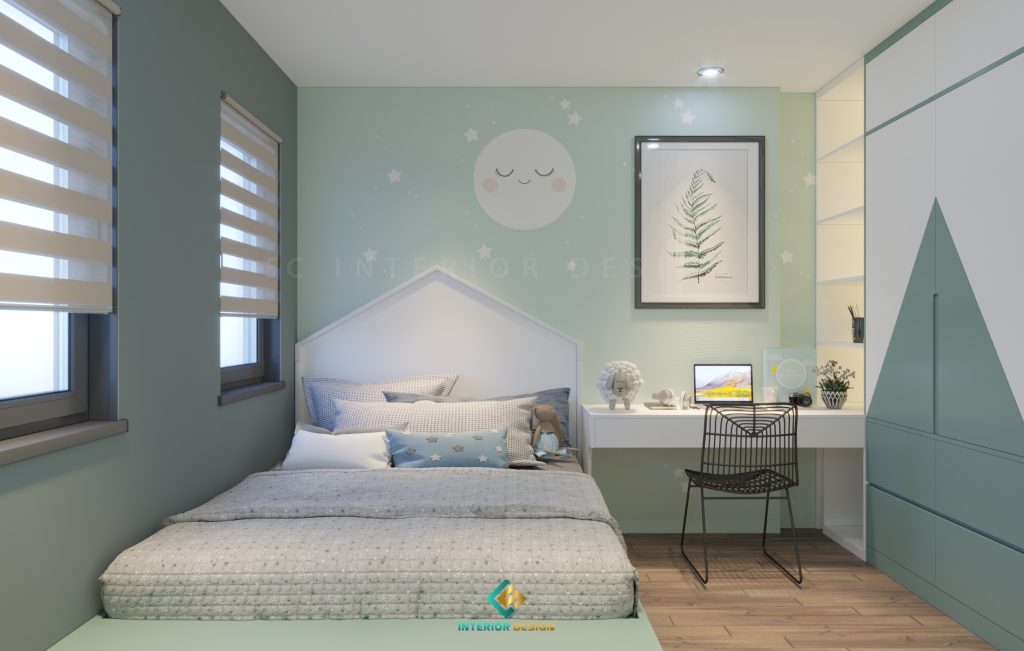 Phòng ngủ màu xanh dương tạo cảm giác bình yên