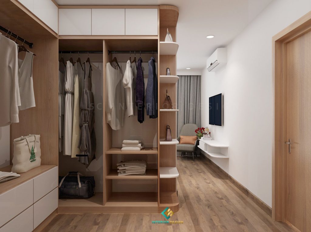 Tủ quần áo với kích thước vừa vặn, phù hợp với không gian căn phòng