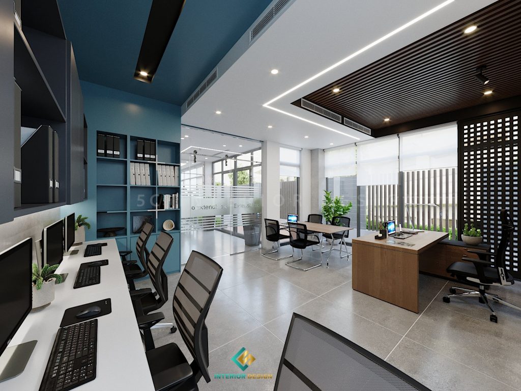 Sự hài hòa về màu sắc và nội thất trong không gian văn phòng